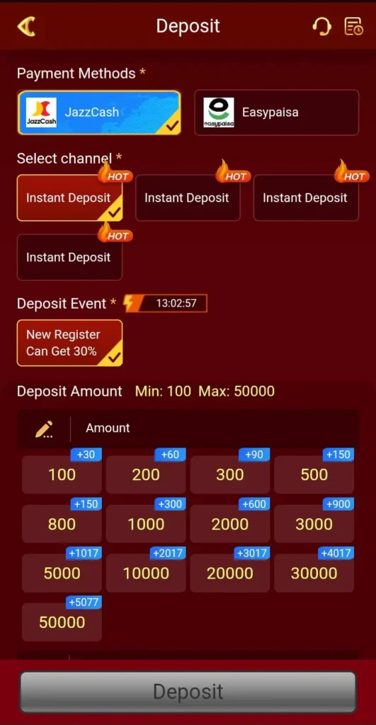How to Deposit Money on Hot77
