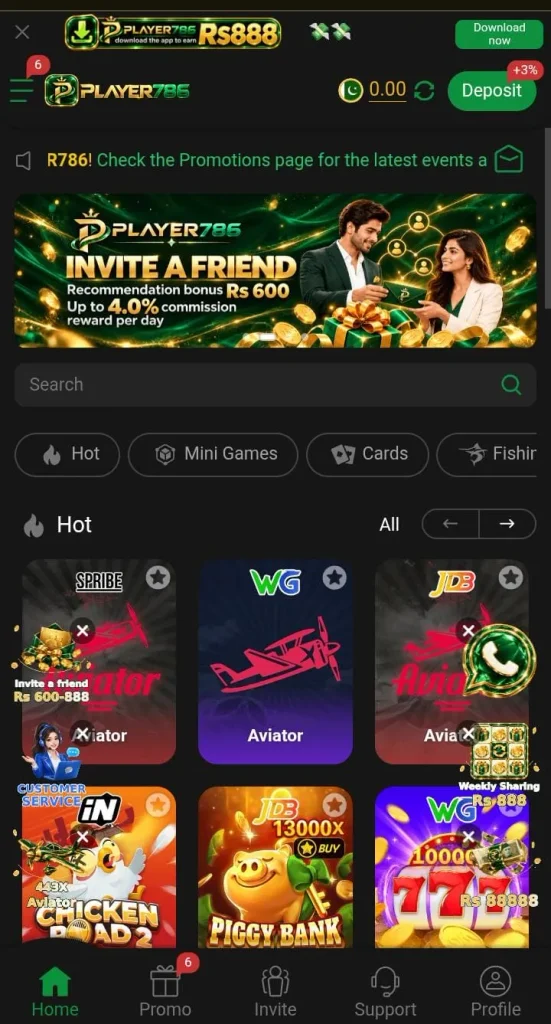 Player786 Game interface image