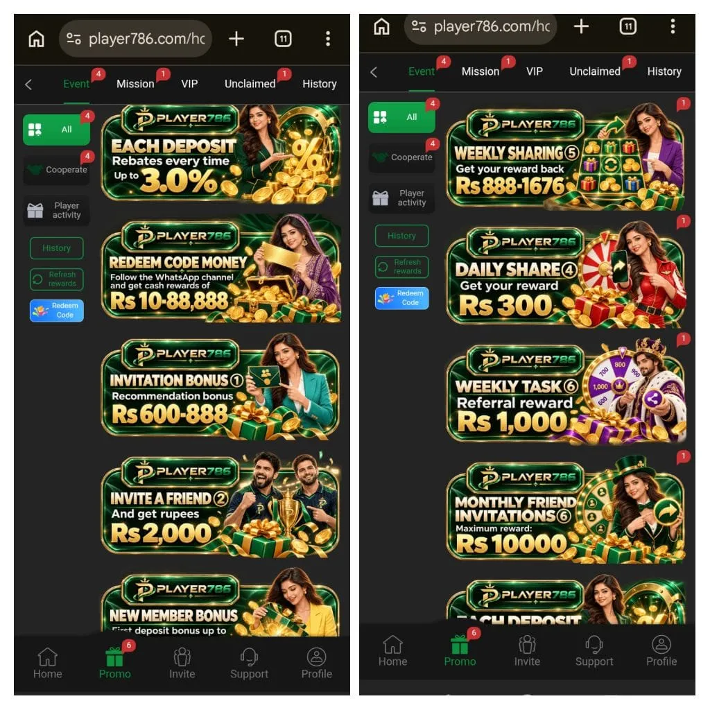 Player786 Game features image